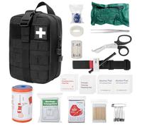 HIULLEN Tactique Sac de Secours, 46 Pcs Trauma First Aid Kit, Trousse Kit de Premiers, Kit Primo Soccorso Auto, Boîte de d'urgence de Survie Extérieur Pour la Maison, Voiture, Le Camping en Plein Air