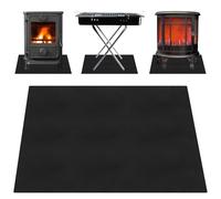HIULLEN Tapis Ignifugé 50x50 cm Tapis Barbecue, Sol D'extérieur Tapis Anti Feu, Non Inflammable Tapis de Protection de Sol Ignifuge pour BBQ Barbecue en Plein Air, Camping, Patio, terrasses