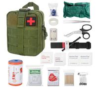 HIULLEN Trauma First Aid Kit, Tactique Sac de Secours, Trousse Kit de Premiers, Kit Primo Soccorso Auto, Boîte de d'urgence de Survie Extérieur Pour la Maison, Voiture, Le Camping en Plein Air(Vert)