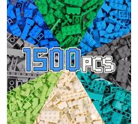HIUME Lot de 1 500 blocs de construction basiques - Recharges classiques - Compatible avec tous les autres fabricants - Cadeaux pour garçons et filles à partir de 4, 5, 6 ans - Couleur garçon