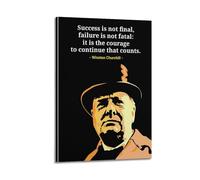 HIUSOUM Impression sur toile avec citation de Winston Churchill - Décoration murale esthétique pour salon, chambre à coucher - 30 x 45 cm - Style cadre