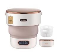 HIUYRFS Mini machine à laver, 15 l, 2 en 1, de camping, avec panier d'essorage, machine à laver de voyage pour le camping, les sous-vêtements, les bébés et les petits vêtements
