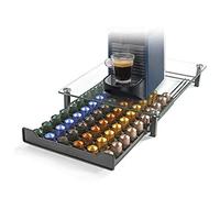 HiveNets Nespresso Porte Capsule de Café Pod Support de Tiroir de Rangement en Verre Trempé en Cristal pour 60 Pcs