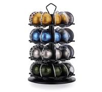HiveNets Support à 4 niveaux pour rangement de dosettes de café Vertuo (40 capsules) en métal avec plateau tournant en EVA et revêtement en poudre résistant à la rouille
