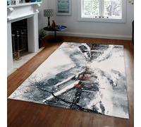 Hiver Ancien Village Tapis Encre Orientale Art Scène de Neige Lavable à Poils Ras Doux Grand Tapis pour Salon Salon Bureau 60x120cm