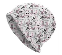 Hiver Chapeau Chaud Mignon Stéthoscope Infirmière Docteur ECG Motif Chaud Tricoté Cap Hip Hop Bonnet Chapeau Automne Hiver Plein Air Bonnets Chapeau pour Unisexe Adulte Cadeau
