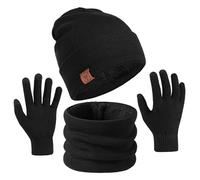 Hiver Chaud Bonnet Gants Tactiles éCharpe, Ensemble Chauds D'Hiver 3 En 1,TricotéS Ensemble D'Hiver,Cadeaux Noel Pour Homme Femme