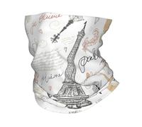 Hiver chaud extérieur, personnalisé Vintage Français Tour Eiffel Tour Cou Guêtre Hommes Femmes Hiver Paysage Bandana Écharpe pour Ski