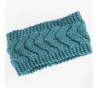 Hiver chaud oreille tricoté bandeau for femmes large extensible dame Turban cheveux accessoires(Blue)