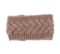 Hiver chaud oreille tricoté bandeau for femmes large extensible dame Turban cheveux accessoires(Brown)