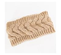 Hiver chaud oreille tricoté bandeau for femmes large extensible dame Turban cheveux accessoires(Khaki)