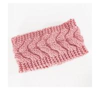 Hiver chaud oreille tricoté bandeau for femmes large extensible dame Turban cheveux accessoires(Pink)