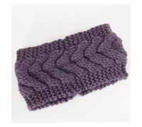 Hiver chaud oreille tricoté bandeau for femmes large extensible dame Turban cheveux accessoires(Purple)