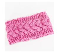 Hiver chaud oreille tricoté bandeau for femmes large extensible dame Turban cheveux accessoires(Rose)