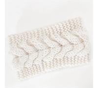 Hiver chaud oreille tricoté bandeau for femmes large extensible dame Turban cheveux accessoires(White)