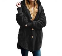 Hiver Chaud Polaire Grande Taille Capuche Pyjama Laine Sweat Femme Chaud Blouson Chauffante D'intérieur Manteau Polaire Blouson d'hiver Chaude Veste Running Femme Noir L
