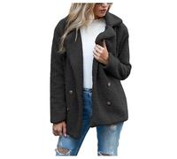 Hiver Chaud Polaire Manteau de Ski Femme Chauffant Blouson Long Mouton Blouson Duffle Coat Interieur Manteau Vêtement Manteaux Chaud Oversize Veste Hiver Femme Chaude Noir XL