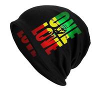 Hiver Chaud sans Bord Capuchon d’urinoir, personnalisé One Love Reggae Jamaica Flag Bonnet Chapeau Tricot Chapeau Hommes Femmes Cool Unisexe Chaud Hiver Bonnet Cap