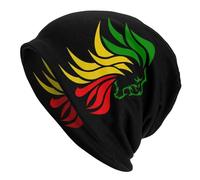 Hiver Chaud sans Bord Capuchon d’urinoir, Rasta Lion Rastafari Jamaïque Judah Skullies Bonnets Chapeaux Mode Unisexe Street Caps Chaud Dual-Use Bonnet Chapeau tricoté