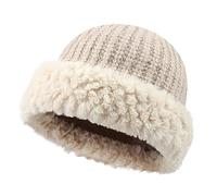Hiver Décontracté Chaud Épais Tricoté Chapeau Chaud Restriction Chapeaux Sauvage Femme Grande Circonférence Baotou Chapeaux Froid Extérieur, kaki, taille unique