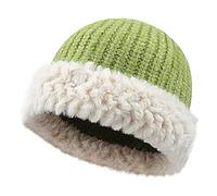 Hiver Décontracté Chaud Épais Tricoté Chapeau Chaud Restriction Chapeaux Sauvage Femme Grande Circonférence Baotou Chapeaux Froid Extérieur, vert, taille unique