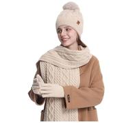 Hiver Ensemble Bonnet Écharpe Gants Femme Trio Acrylique Léger Chaud Accessoire Style Urbain Coupe-Vent Imperméable Sport d'hiver Conditions Glaciales Souplesse Naturelle Qualité Premium Durable