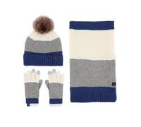 Hiver Ensemble Ensemble 3 Pièces D'hiver : Écharpe, Bonnet Et Gants, Extra Épais Chauds Ensemble Chaud et Doux(Blue)