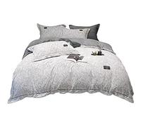 Hiver épais Lait Chaud en Velours Quatre pièces Couette à Large côté Couvre-Couverture de la litière Douce (Couleur: Rose Taille: (Gris 1,8 m)