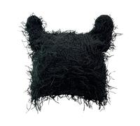 /Hiver Extérieur Mode Chapeaux avec Oreilles Tricoté Hip Hop Chapeau Chaud, Noir , M