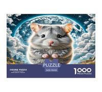Hiver Hamster Blanc 1000 Pièces Puzzles pour Adultes, Défi Jouets, Cadeau, Stimulant, Jeu Éducatif, Qualité Premium 70x50cm/1000pcs