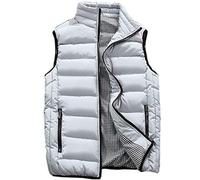 Hiver Hommes Gilets Coton Décontracté sans Manches Stand Épais Vêtements Hommes Gilet Veste Hommes Épaissir Gilet Hommes Grey 4XL 90-95KG