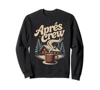 Hiver Neige Après Ski Cabine Crew Coffee Lodge Scène Montagne Sweatshirt