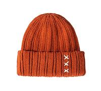 Hiver plein air unisexe décontracté tricoté mode épais chapeau chaud chapeau laine casquettes de baseball casquettes de gommage pour hommes, Orange, Taille unique