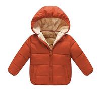 /Hiver préscolaire filles/garçons manches longues chapeau amovible doudoune garnie 2 7 ans veste rembourrée filles (café, 4-5 ans)