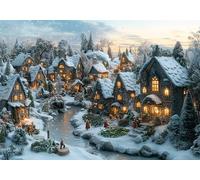 Hiver Puzzle 500 Pieces Adultes Paysage Puzzles Classiques Panorama Bois Difficile Impossible Geant Jigsaw Jeu éducatif Défi Jouet pour Enfants et Adulte dès 14 Ans Cadeau Homme Femme Boxed P-990