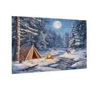 Hiver Puzzle 5000 Pièces Adultes Puzzle Forêt Motif Design avec Emballage Cadeau pour Cadeau Femme, Activité Familiale Stimulante Débutants pour Decoration Chambre Murale Maison 105 x 156 cm -1257Y