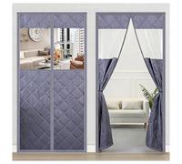 Hiver Rideau De Porte Thermique Rideau Isolant Thermique Magnétique Pour Porte Anti Froid Et Chaleur Bloque L'air Froid Adapté Aux Animaux Domestiques Auto-adhésif(Gris,W115*H210cm)