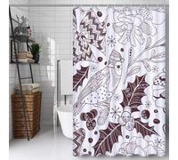 Hiver Rideau Douche 80x200cm Rideau de Douche Oiseau Shower Curtain - Impression Polyester Tissu - avec 12 Crochets - Tissu Lavable en Machine - Imperméable - pour Salle de Bain - Hôtel D#670