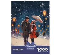 Hiver Romantique 1000 Pièces Puzzle Jeu Cadeau Unique Lover's Noël Puzzle À Faire Soi-même pour Décoration D'intérieur,Cadeaux pour Adultes Et Enfants À Partir De 12 Ans38x26cm/1000pcs