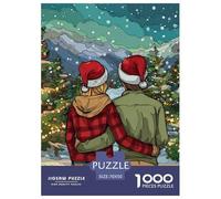 Hiver Romantique 1000 Pièces Puzzle Jeu Cadeau Unique Lover's Noël Puzzle À Faire Soi-même pour Décoration D'intérieur,Cadeaux pour Adultes Et Enfants À Partir De 12 Ans70x50cm/1000pcs