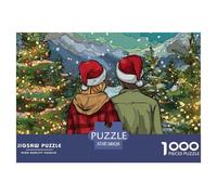Hiver Romantique Puzzle De 1000 Pièces Jeu Cadeau Unique Lover's Noël Puzzle À Faire Soi-même pour Décoration D'intérieur,Cadeaux Adultes Et Enfants38x26cm/1000pcs