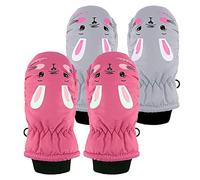 Hiver Ski Imperméable Moufles Pleines Gants Gants en Plein Air Chaud Doigts 2 Paires de Gants Bébé Gants d'hiver Cadeau Gants Thermiques Gants à Doigts Gants de Neige