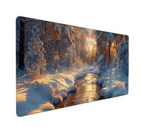 Hiver Tapis de Souris Rivière Tapis de Souris XXL 1200 x 600 mm Mouse Pad Gaming en Caoutchouc Antidérapant et Imperméable Desk Mat pour Ordinateur Portable, Maison, Gamer, Accessoires Bureau l7299