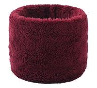 Hiver Tube Écharpe Chauffant Tour De Cou Écharpe Polaire Chaud Cache-Col Épais Foulard Écharpe Col Fausse Fourrure Écharpe Ronde Coupe-Vent Et Cache-Cou Écharpe pour Femme Homme (Rouge)