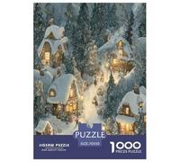 Hiver Village Snow Puzzle 1000 Pièces Educa Jouet Cadeau Unique De l'art De La Décoration intéressant Jeu Éduchatif Challenge Toy Adultes Et Enfants À Partir De 14 Ans 70x50cm/1000pcs