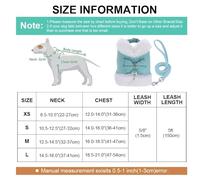Hiver Warbing Bow Bow Chihuahua Yorkshire Pug French Bulldog Harness Leash Set Pet Adjustable Cat and Dog Clothes Vest,Bleu,XS