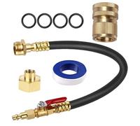 Hivernage De Camping-Car | Tuyau Étanche De 43 Cm Avec Valve Antigel - Adaptateur De Soufflage Pour Compresseur D'Air De Camping-Car 8 Pièces | pour Marine, Jardin d'Hiver, Irrigation, Remorque, Batea