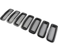 Hiverni Calandre à double pont pour Jeep Patriot 2011-2017, 7 pièces, noir brillant/blanc(Noir)