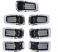 Hiverni Calandre à double pont pour Jeep pour Cherokee 2014-2018, calandre centrale pour pare-chocs pour avant(Noir)