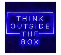 Hiverni néon de chambre D'Ambiance Apaisante Lampe Enseigne Au Néon «Think Outside The Box» pour Chambre À Coucher, Décoration D'intérieu,60cm(B)